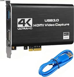 Placa Captura Video 4K USB 3.0 Captura Vídeo Áudio Streaming Placa Captura Jogos 4K 1080P 60FPS Gravação Vídeo Streaming Dispositivo Entrada HDMI Consoles Câmeras Nintendo Switch Video Streaming