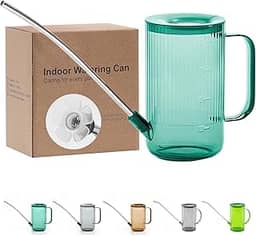 Regador de bico longo para interior, regadores pequenos para plantas de casa, flores, suculentas 1000 ml (verde)
