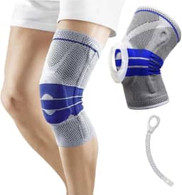 Joelheira Compressao Ortopedica Gel Silicone Suporte Patela Joelho Perna Atletismo Corrida Futebol Alivia Dores Tensoes Musculos Circulaçao Corpo (Médio)