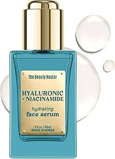 The Beauty Nectar Sérum de ácido hialurônico e niacinamida para rosto – testado por dermatologistas, antienvelhecimento, sérum coreano – ultra hidratante e melhora as linhas finas, rugas e tom de pele