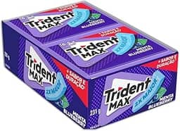 Chiclete Trident Max Menta Blueberry Sem Açúcar - Caixa com 14 unid. de 16,5g