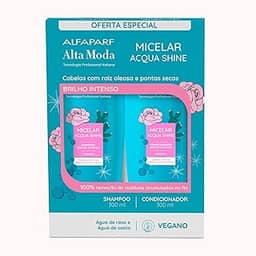 Alta Moda Pack Micelar Acqua Shine Shampo e Condicionador - Devolve a leveza, maciez - Brilho máximo - Para cabelos com raiz oleosa e pontas secas 300ml