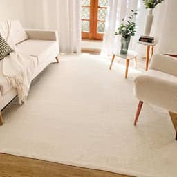 Tapete Sala Antiderrapante 3,00 x 2,00 Grande Artesanal Chevron Cru Natural Bege Rústico Lavável