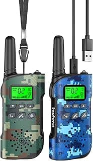 Inspireyes Walkie Talkie crianças recarregável, 48 horas de tempo de trabalho, 3 quilómetros de longo alcance, presentes de aniversário, brinquedos ao ar livre para crianças dos 3 aos 12 anos