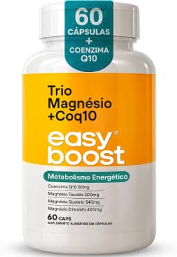 Trio Magnésio Dimalato Quelato Taurato Coenzima Q10 Easy Boost 60 Caps
