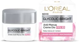 L'Oréal Paris Glycolic-Bright, Creme Anti-Marcas Dia FPS 30 com Ácido Glicólico e Niacinamida para Redução de Manchas e Uniformização da Pele, 49g