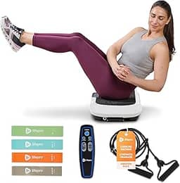 Máquina de exercício com placa vibratória Lifepro Waver – Vibração de alta intensidade para ativação muscular, plataforma vibratória de treino de corpo inteiro com bandas, equipamento de fitness para