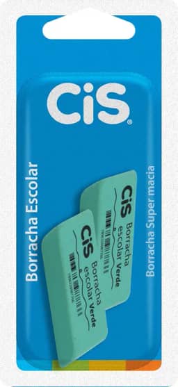 Borracha Escolar, CIS, 47.7402, Verde, pacote de 2
