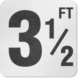 SmartSign Marcador/letreiro adesivo de profundidade de piscina "3 e 1/2 Ft", letra de 10 cm, vinil laminado de 20 mm com superfície de seixos antiderrapante, 14,6 cm x 14,6 cm, preto e branco, feito