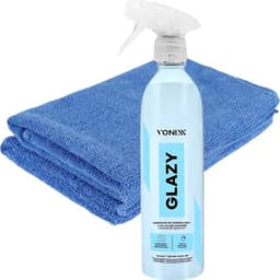 Glazy 500ml Limpa Vidros 4 Em 1 Redutor Atrito Risco + Pano Microfibra