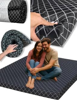 Colchonete camping Casal Kiero, 6cm Espessura, 138x188x6cm, Dobrável, Portatil dobravel barraca acampamento