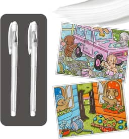 Caneta Gel Branca 0.6mm Kit 2 Unidades Colorir Iluminar Desenho Pintura Traço Fino