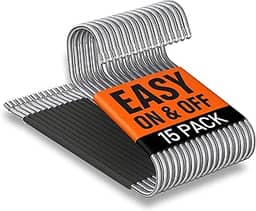 Cabides para calças masculinas - 15 cabides de metal antiderrapantes para calças abertas