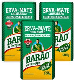 Barão de Cotegipe, Kit 3 Erva Mate Nativa Sabor Fresco 500g cada Vácuo Barão