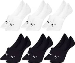 Kit 6 Pares Meias Super Invis�vel Sapatilha Esportiva Masculino Adulto, 3 Branco - 3 Preto, 39-42