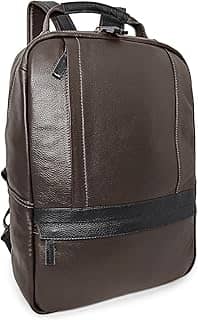 Mochila Executiva Masculina De Couro Legítimo Para Notebook Cor:Marrom