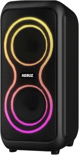 Caixa de Som Ampificada com Bluetooth LED FM, USB Pendrive Grande Potencia Heruz