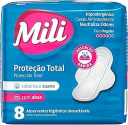 Absorvente Mili Proteção Total Suave C/Abas – 8 Unidades