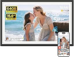 Moldura digital grande de 64 GB de 15,6 polegadas com tela sensível ao toque IPS FHD 1920 x 1080 IPS FHD WiFi Molduras eletrônicas compartilham momentos instantaneamente em qualquer lugar, presentes