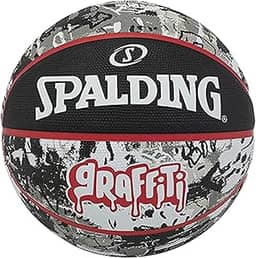 Bola de Basquete Spalding Graffiti, Preto e Vermelho, Tam.7