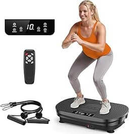 FEIERDUN Máquina De Exercício De Placa Vibratória, Placa Vibratória Para Drenagem Linfática, Plataforma De Vibração De Placa Elétrica Para Perda De Peso, Tonificação E Bem-Estar - Preto