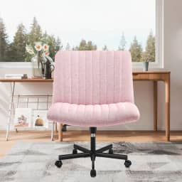 Cadeira de Escritório Python Fly Leisure, Assento Extra Grande e Largo em Tecido (Rosa)