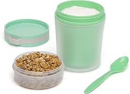 Pote térmico Goodful, com colher, 414 ml, verde