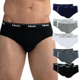 Kit 10 Cuecas Slip Algodão Cotton Hipoalergênica Masculino Mash