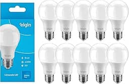 Kit 10 Lâmpadas Led Bulbo 15w E27 Branco Frio Inmetro Elgin