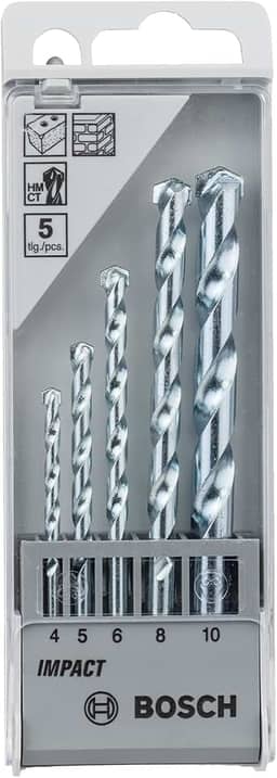 Bosch Jogo Broca para alvenaria CYL-1 Ø4-5-6-8-10 mm