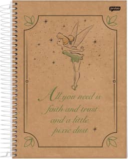 Caderno Espiral Univ CD 10 Matérias 160 Fls Tinker Bell Kraft All You Need FSC - Jandaia