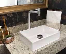 Kit Cuba Torino Sobrepor C/Torneira Inox e Valvula Click Branco