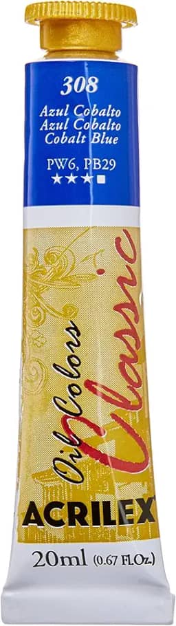 Tinta a Óleo Para Telas, Acrilex, Azul Cobalto, 20 ml