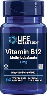 Life Extension Vitamina B12 Metilcobalamina 1Mg - Suplemento De Vitamina B Para O Cérebro - Pastilhas Vegetarianas Dissolva Na Boca -Sem Glúten, Não Transgênico, Vegetariano - 60 Contagens