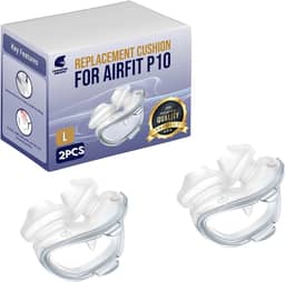 Almofadas nasais AirFit P10 – Máscara CPAP de silicone macio para substituição da almofada de nariz com montagem de estrutura de tubo para ultra-conforto leve, vedação segura e sono ininterrupto