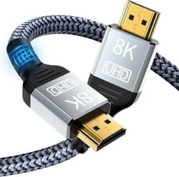 Cabo HDMI 2.1 Áudio e Vídeo 8K – Ultra HD, 2 Metros – Cabo Trançado Reforçado – Compatível com PS5, Xbox Series X.