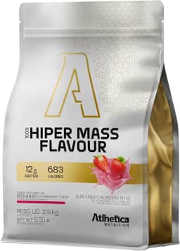 100% Hiper Mass Flavour 2,5Kg Morango, Atlhetica Nutrition