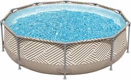 Piscina Circular 5200 Litros De Lona Estruturada Jardim Pátio Praia Mor