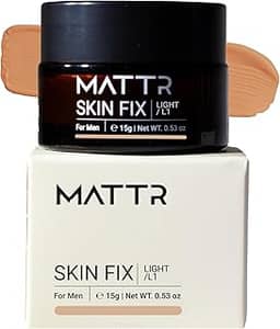 MATTR Skin Fix - Luxo - Fácil para homens - Corretivo colorido - Cobre visivelmente linhas finas, bolsas sob os olhos, queimaduras de lâmina, espinhas - Maquiagem vegana - Perfeito para bolsa de