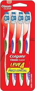 Escova de Dente Colgate Classic Clean Macia 4 unidades | Cores Sortidas