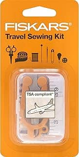 Fiskars Kit de costura - Conjunto de costura de viagem de 27 peças com estojo - Materiais de artesanato - Laranja