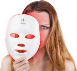 Máscara De Terapia Luz Vermelha Para Rosto, 7 Cores Led Vermelho Azul, Sem Fio Recarregável Portátil Cuidados Com A Pele Facial, Máscaras Beleza Casa E Viagem