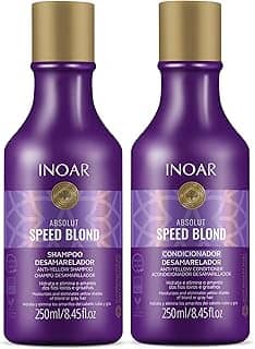 Inoar, Speed Blond Kit Duo – Shampoo e Condicionador Matizador com Óleo de Argan, Azuleno e Ativos Vegetais para Cabelos Loiros e Grisalhos - 250ml