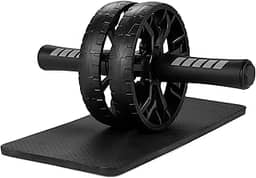 Roda Abdominal com Tapete de EVA para Exercício Roda Dupla Ab Wheel Antiderrapante Aparelho Abdominal JustGoFit
