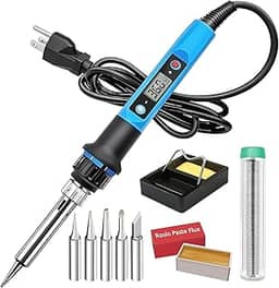 Kit de ferro de solda, 80W 110V aquecimento rápido em 10s LCD digital ajustável temperatura kit de solda termostática para eletrônicos
