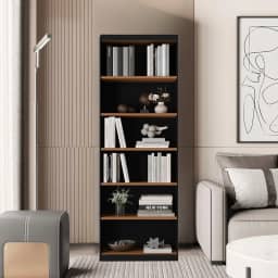 Genérico Organizador Livreiro Padrão Moderno com 1 Prateleira para Sala, Escritório, Quarto, Cozinha, Madeira Preta