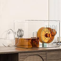 Zenkon Gaiola para Hamster, Terrario Hamster de Acrílico, Gaiola de Acrílico para Pequenos Animais de Estimação com 20 Acessórios