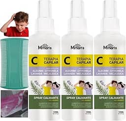 Kit C/ 3 Spray Piolho Combate Piolhos E Lêndeas Creme De Pentear Sem Enxague Condicionador 120ml