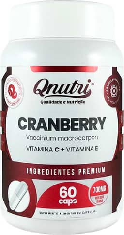 Cranberry 700mg 60 Cápsulas Suplemento Natural Sem Glúten Produto em Cápsulas Qnutri