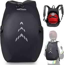 SKYJDM Mochila de motocicleta masculina - Mochila de capacete impermeável de grande capacidade para homens com bolso para laptop, grande